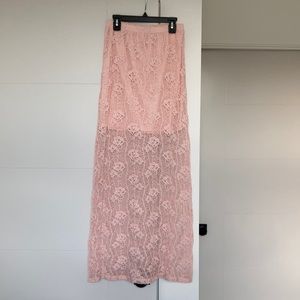 Pink laced skirt